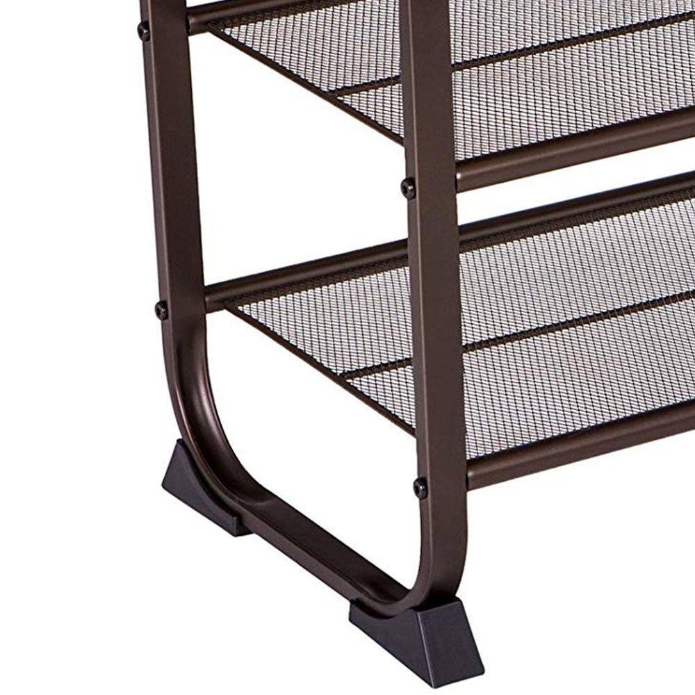 Benjara 17.7 H 6-Pair Black Metal Shoe Rack