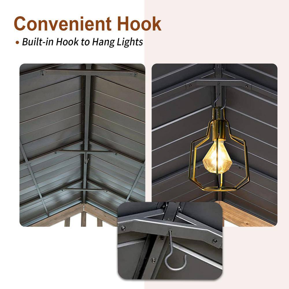 CoastShade 11 ft. x 13 ft. Solid Wood Patio Gazebo Garden Gazebos Cedar Frame and Steel Hardtop