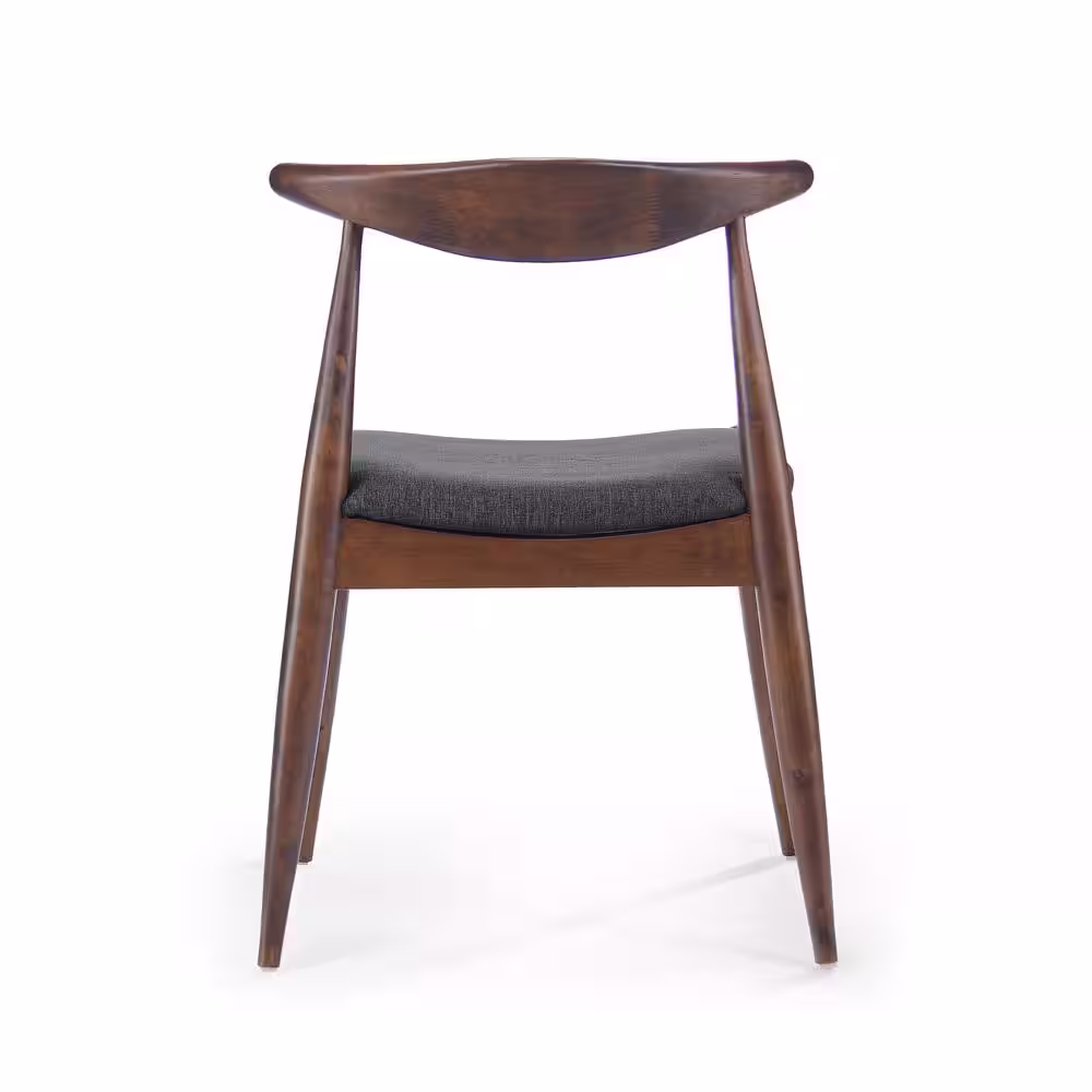 None Francie Charcoal and Walnut Upholstered Dining Chairs (Set of 2)