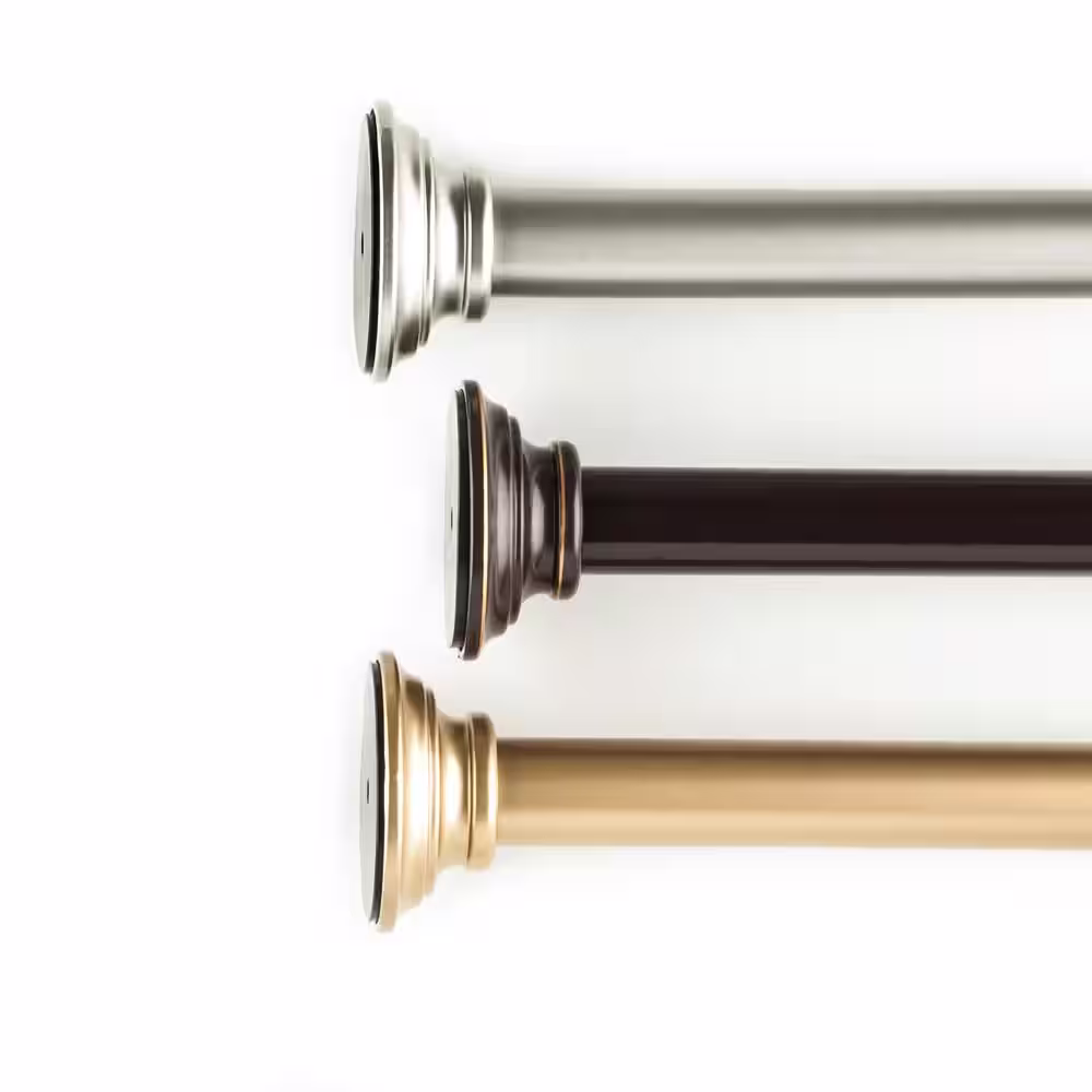 Snugset 30 in. x 52 in. Easy-Install Optional No Tools Adjustable 7/8 in. Window Tension Rod in Bronze