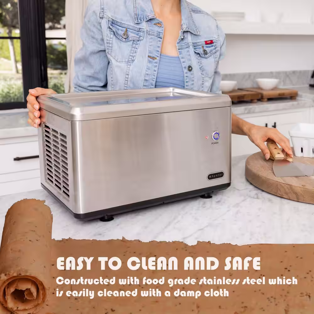 Whynter Portable 0.25 Qt Stainless Steel Instant Ice Cream Maker Frozen Pan Roller