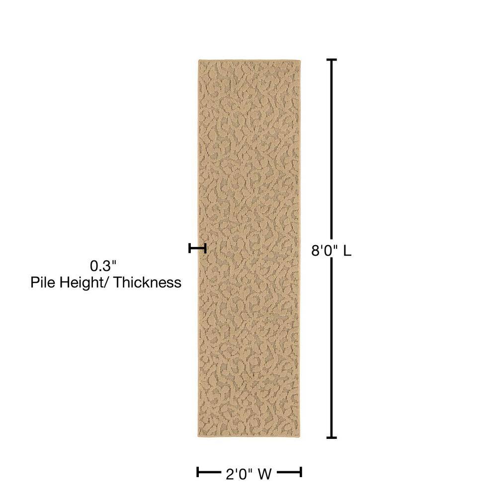 Garland Rug Ivy Tan 2 ft. x 8 ft. Runner Rug