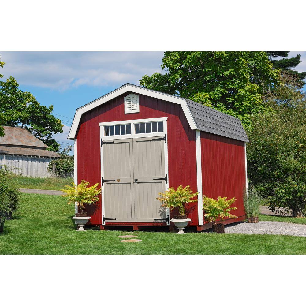LITTLE COTTAGE CO. Colonial Woodbury 10 ft. x 10 ft. Wood Storage Building DIY Kit with 6 ft. Sidewalls with Floor
