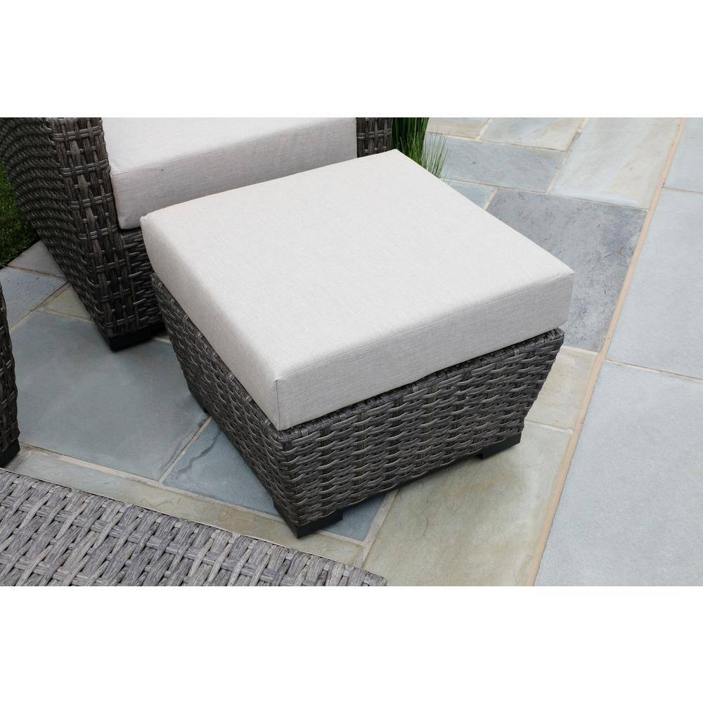 Canopy Linden 4-Piece Resin Wicker Patio Deep Seating Set with Sunbrella Cast Ash Cushions
