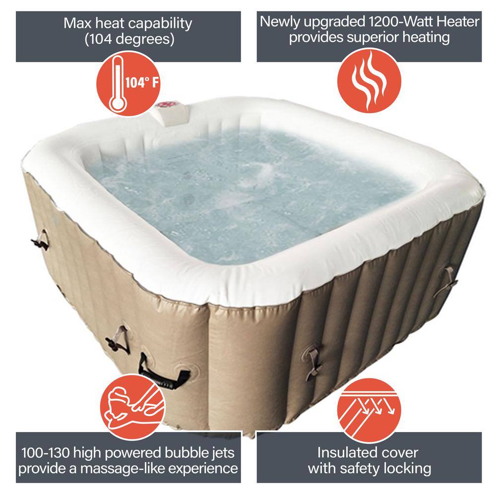 ALEKO 4-Person 130-Jet Inflatable Hot Tub