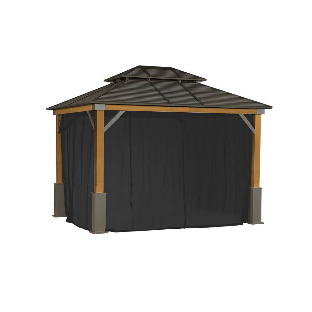 Sojag 10 ft. x 12 ft. Spun Maui/Cove Black Curtains