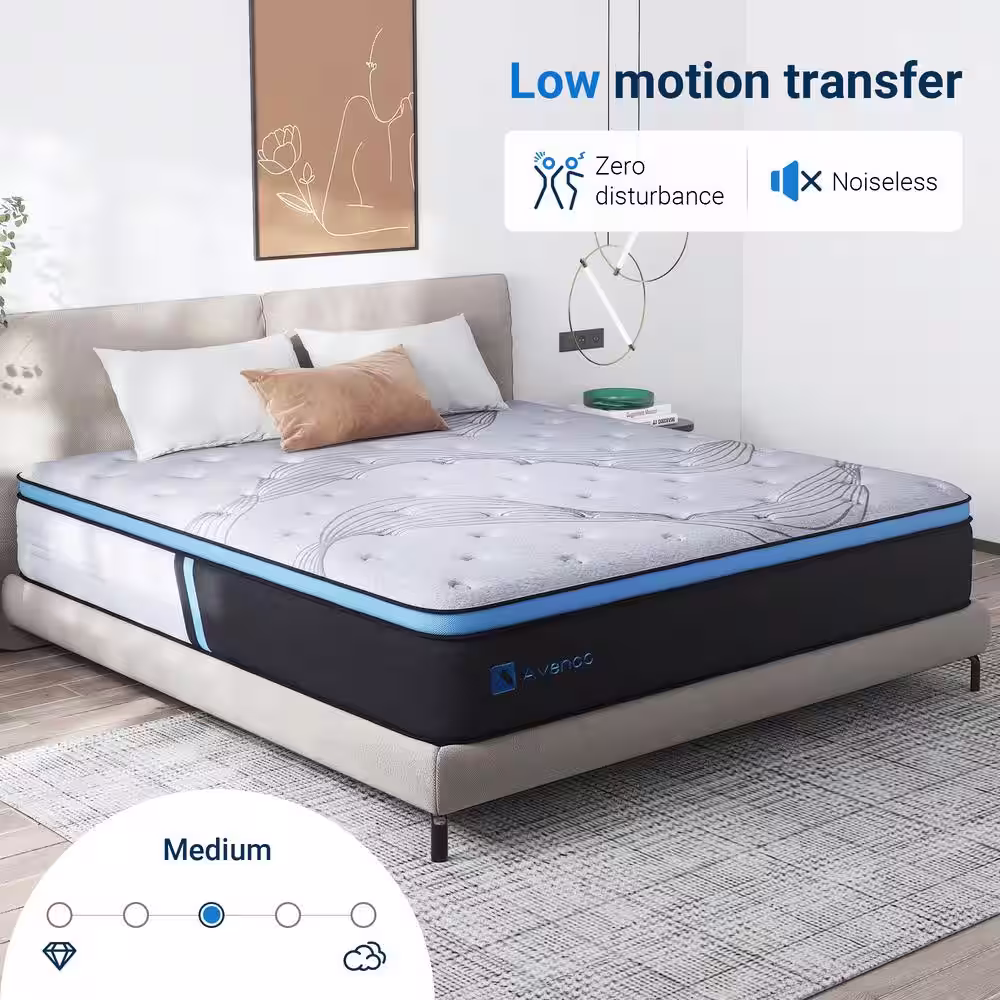 Avenco 12 in. Medium Hybrid Gel Foam Mattressï¼Pillow Top Full Mattress