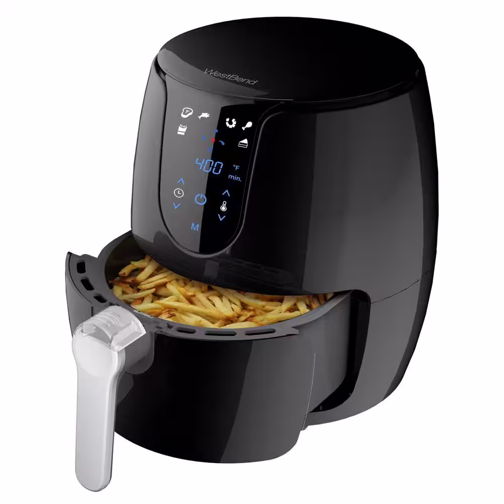 West Bend 3.7 qt. Black Digital Air Fryer with Diamond shield PFOA nonstick