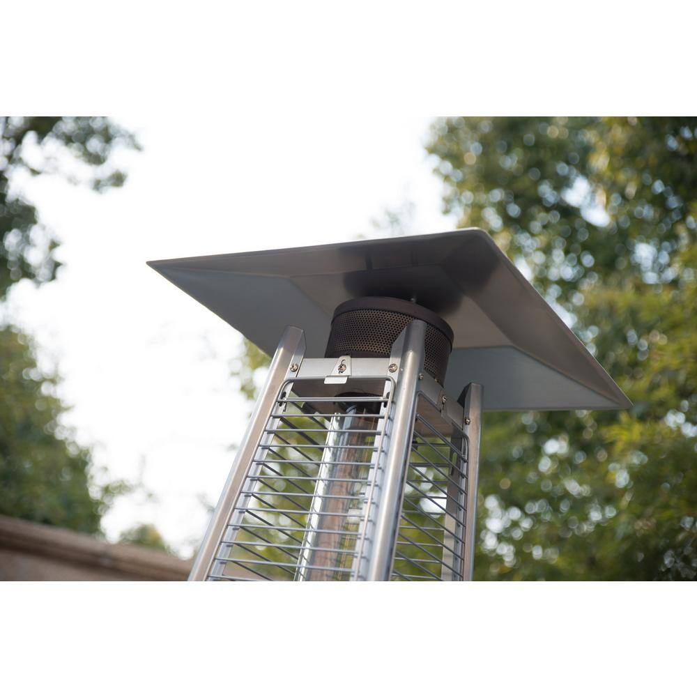 None 40000 BTU Quartz Glass Tube Patio Heater Visual Flame Heater in Black