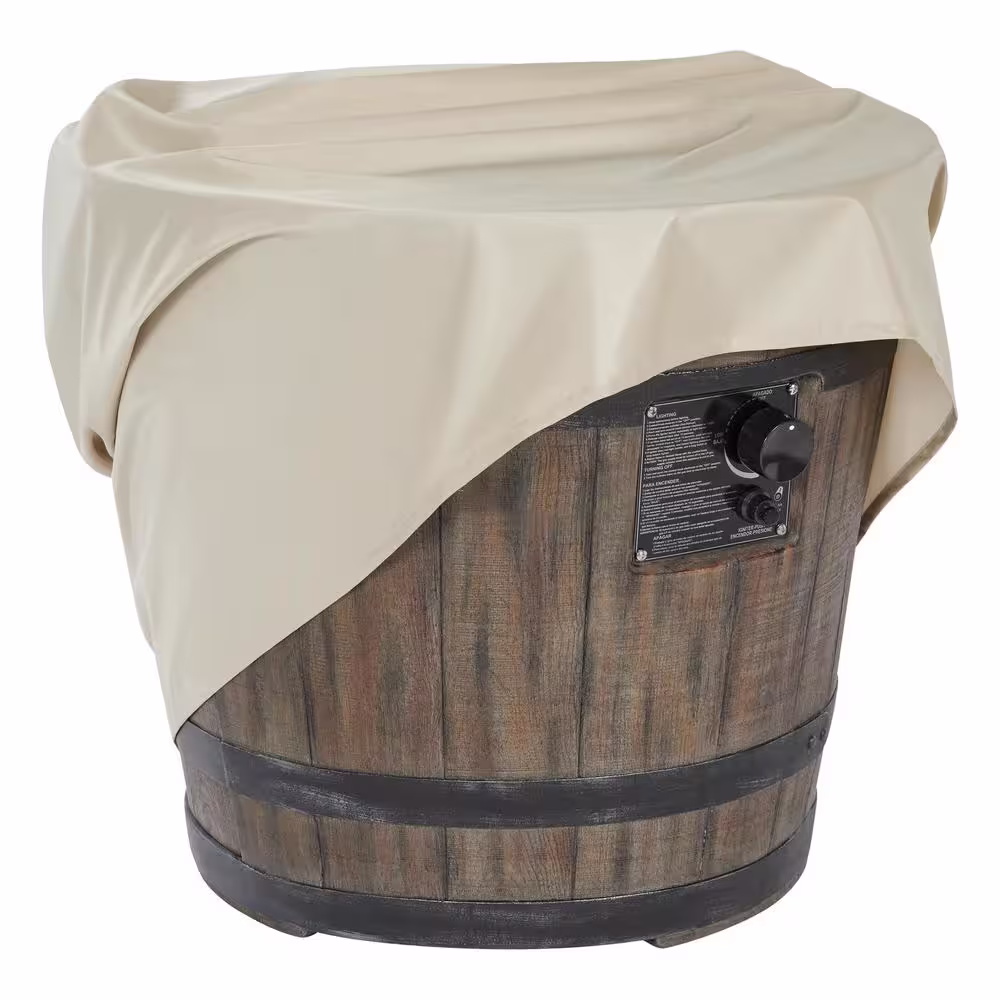 Hampton Bay 27 in. W x 24 in. H Round Barrel Fire Table