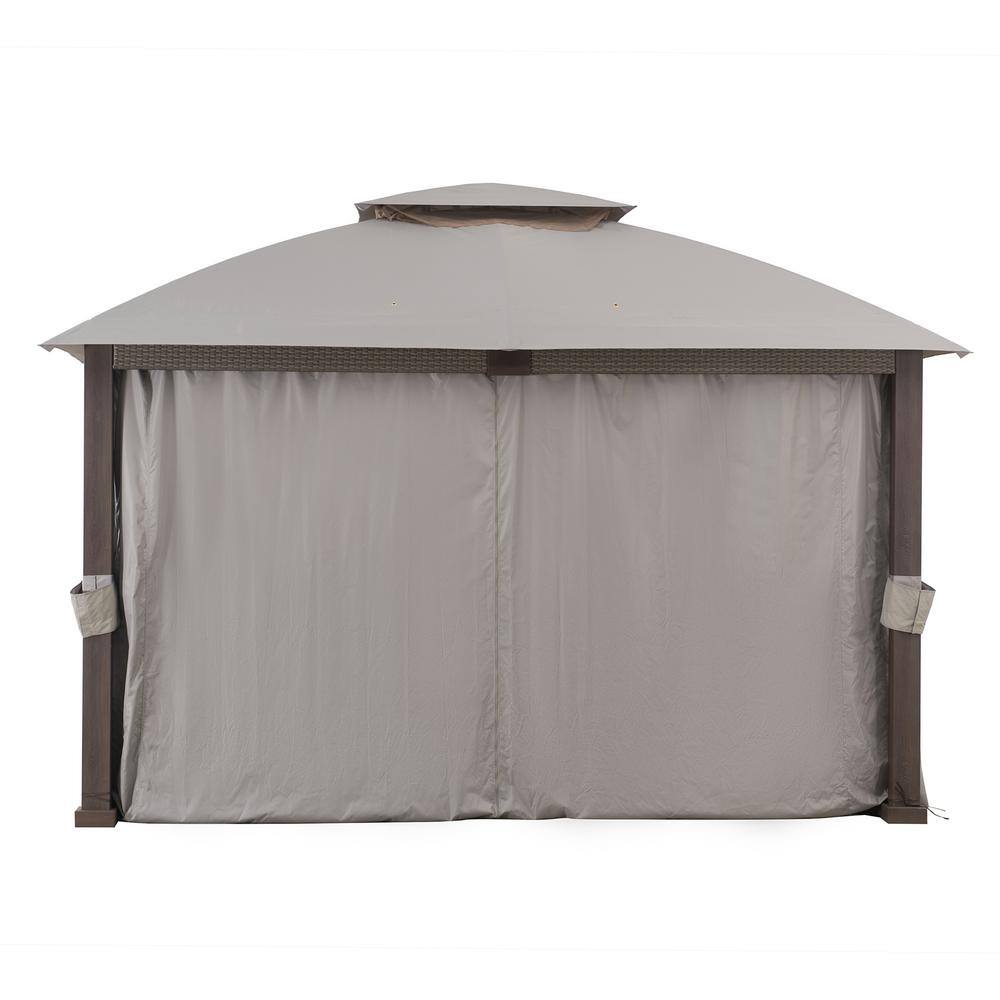 Sunjoy SummerCove Fiona 11 ft. x 13 ft. Light Gray 2-tier Gazebo
