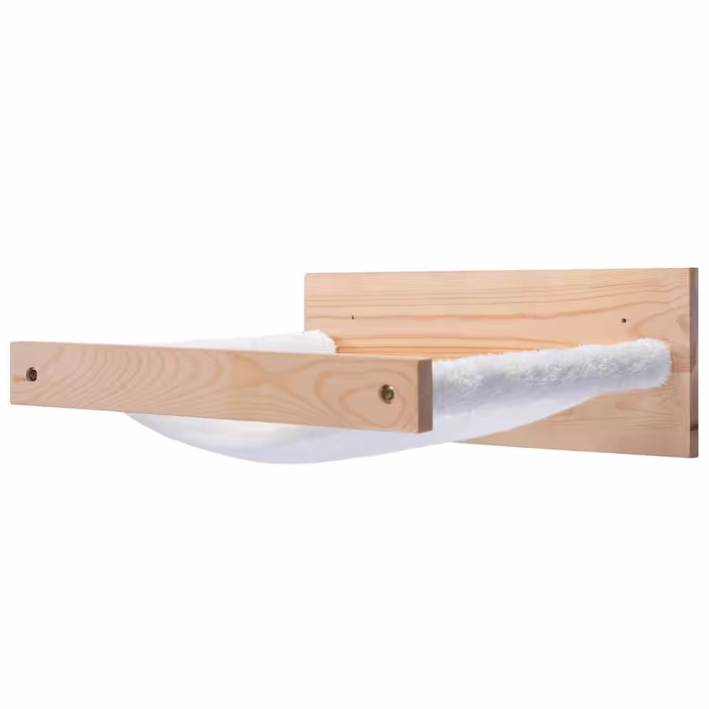 None Medium Wall-Mounted Wooden Cat Shelf