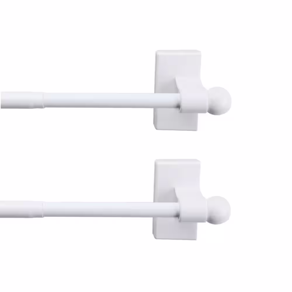 None 9 in. to 16 in. 7/16 in. Magnetic Rod (Set of 2) - White