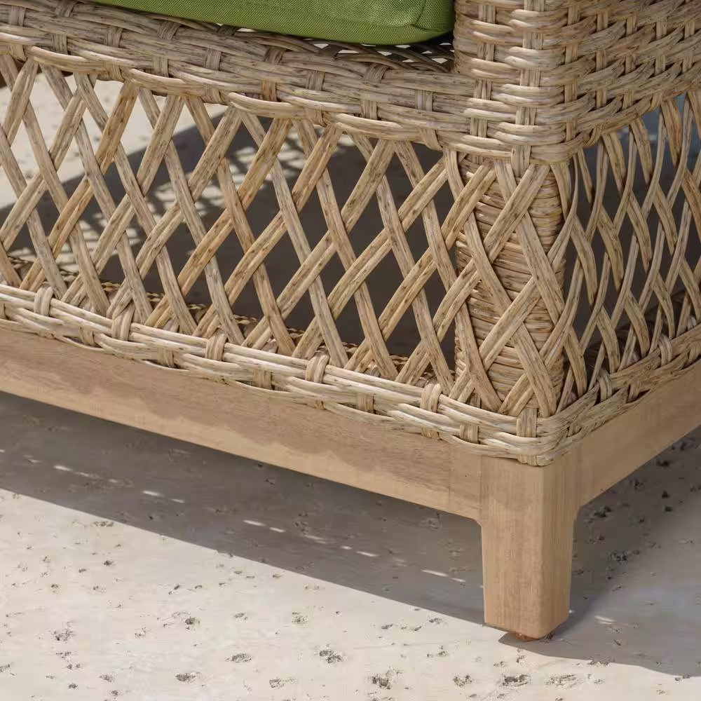 Canopy Prescott 5-Piece Resin Wicker Patio Deep Seating Set with Sunbrella Spectrum Cilantro Cushions