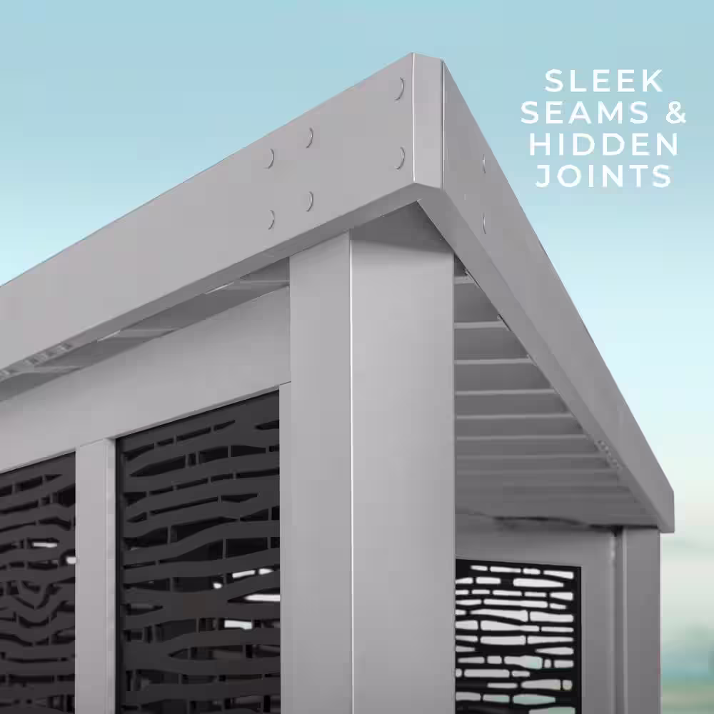 Backyard Discovery Richmond 8 ft. x 8 ft. White Steel Modern Cabana Pergola