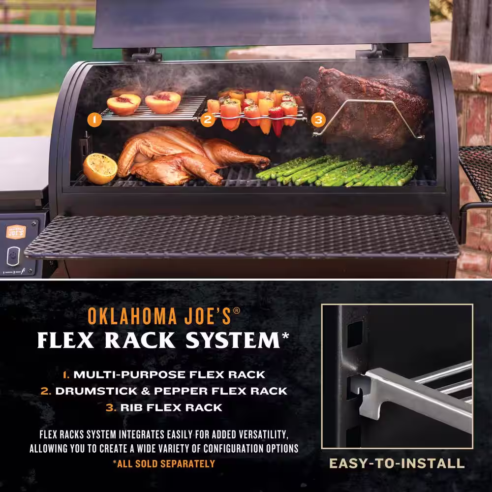 OKLAHOMA JOE'S Rider 1200 DLX Pellet Grill and Smoker in Black with 1,234 sq. in. Cooking Space