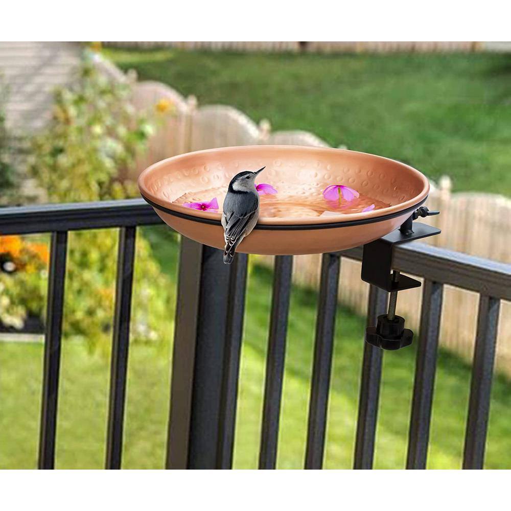 Monarch Abode Pure Copper Bird Bath with Deck Mounted Stand