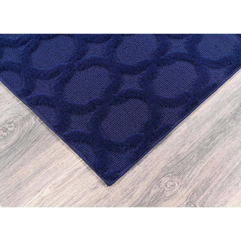 Garland Rug Garden Trellis Navy 9 ft. x 12 ft. Indoor/Outdoor Area Rug