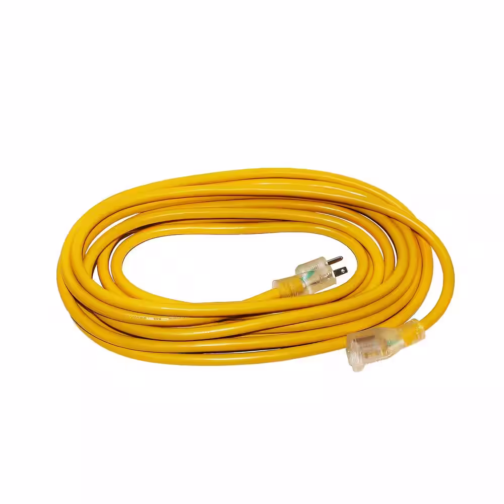 None 25 ft. 16/3 SJT 13 Amp 125-Volt 1625-Watt Lighted End Indoor/Outdoor Heavy-Duty Extension Cord (2-Pack)