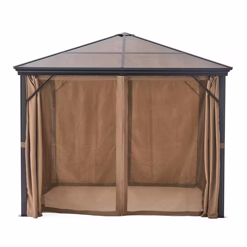 Noble House Wesson 10 ft. x 10 ft. Aluminum Gazebo with Hardtop