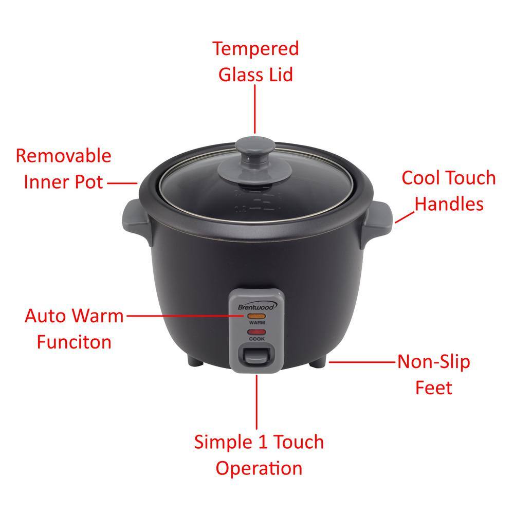Brentwood 4-Cup Rice Cooker in Black