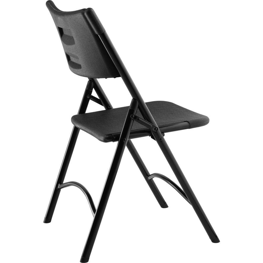National Public Seating 600 Heavy-Duty Black Plastic Metal Frame Folding Chair (4-Pack)