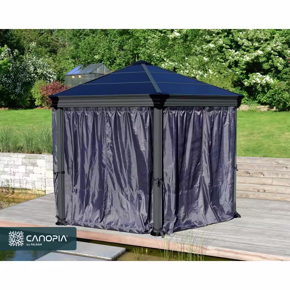 CANOPIA by PALRAM Curtain Set for Roma / Monaco Hex Outdoor Gazebo