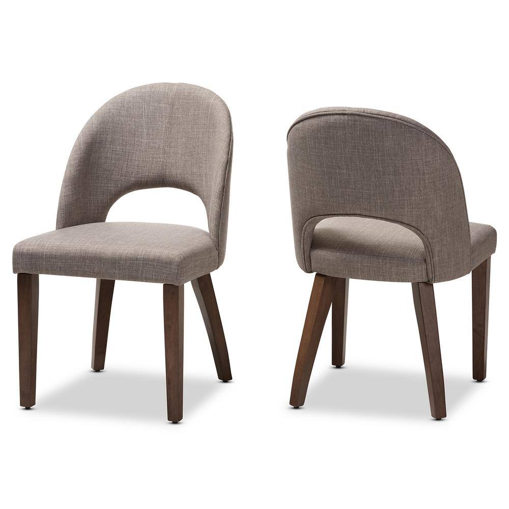 Baxton Studio Wesley Light Gray Fabric Dining Chair (Set of 2)