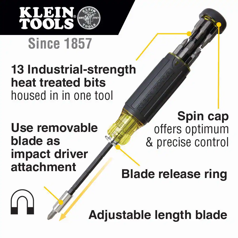 Klein Tools Adjustable Length Multi-Bit Screwdriver Set (2-Piece)