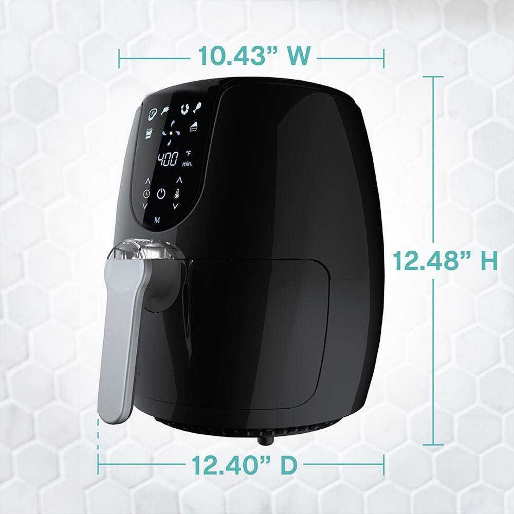 West Bend 3.7 qt. Black Digital Air Fryer with Diamond shield PFOA nonstick