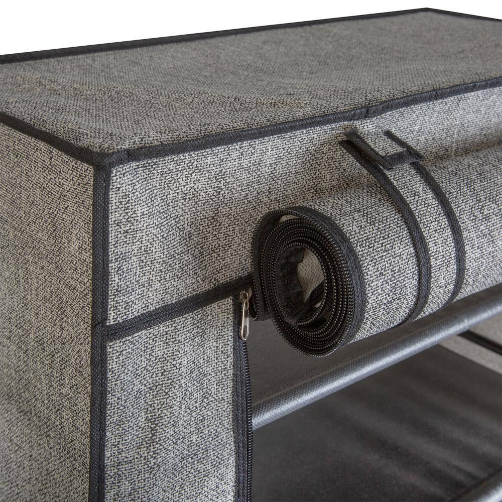 Simplify 55.12 H 24-Pair 8-Tier Black Fabric Shoe Rack