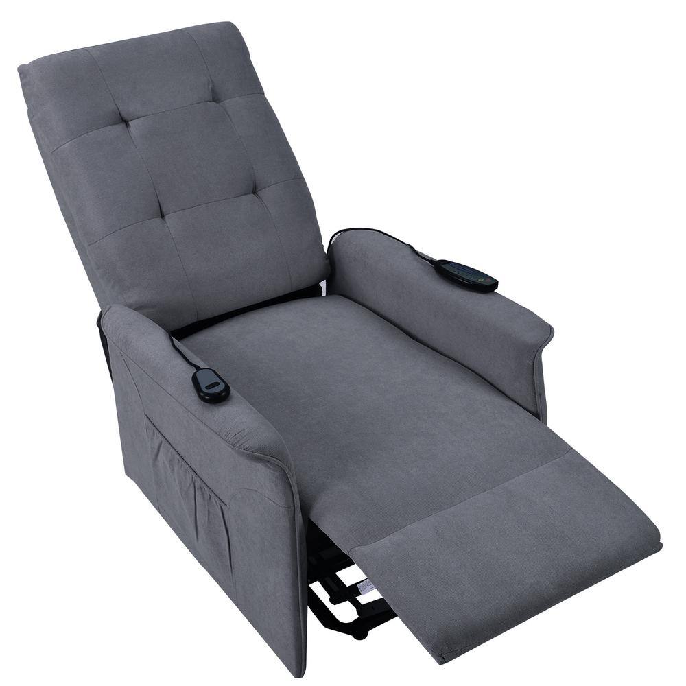 Merax Dark Gray Power Lift Recliner with Adjustable Massage