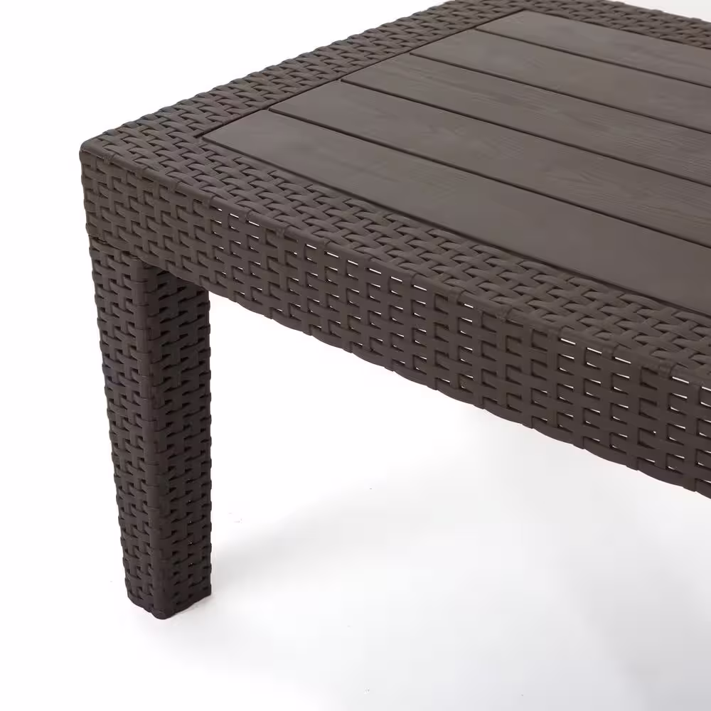 Noble House 5-Piece Faux Wicker Patio Conversation Set with Mixed Beige Cushions