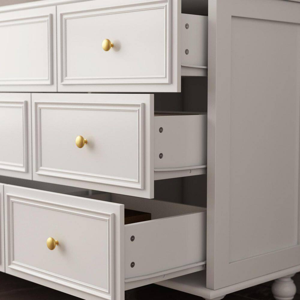 None 9-Drawer White Wooden Chest of Drawers, Modern European Style (63 in. W x 31.5 in. H x 15.7 in. D)
