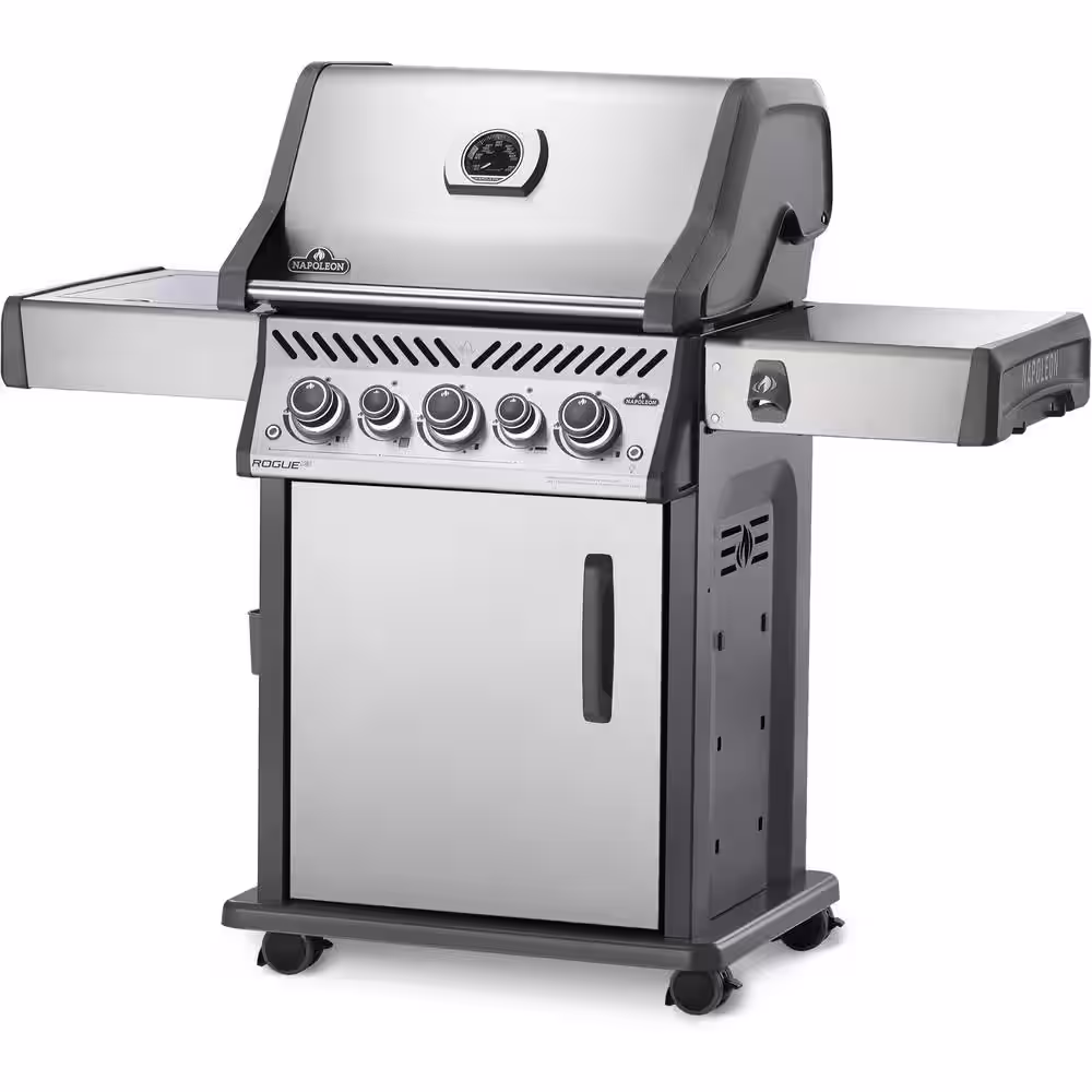 NAPOLEON Rogue 3-Burner Propane Gas Grill in Stainless Steel with Infrared Rear and Side Burners