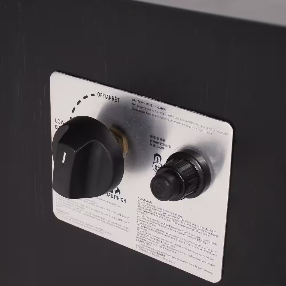 Noble House Snyder Dark Gray Rectangular Metal Fire Pit Table with Tank Holder