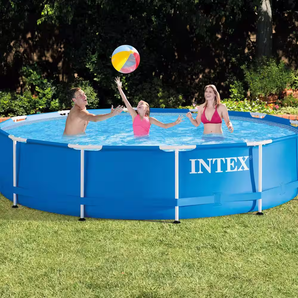 Intex 12 ft. Round 30 in. Metal Frame Pool Set
