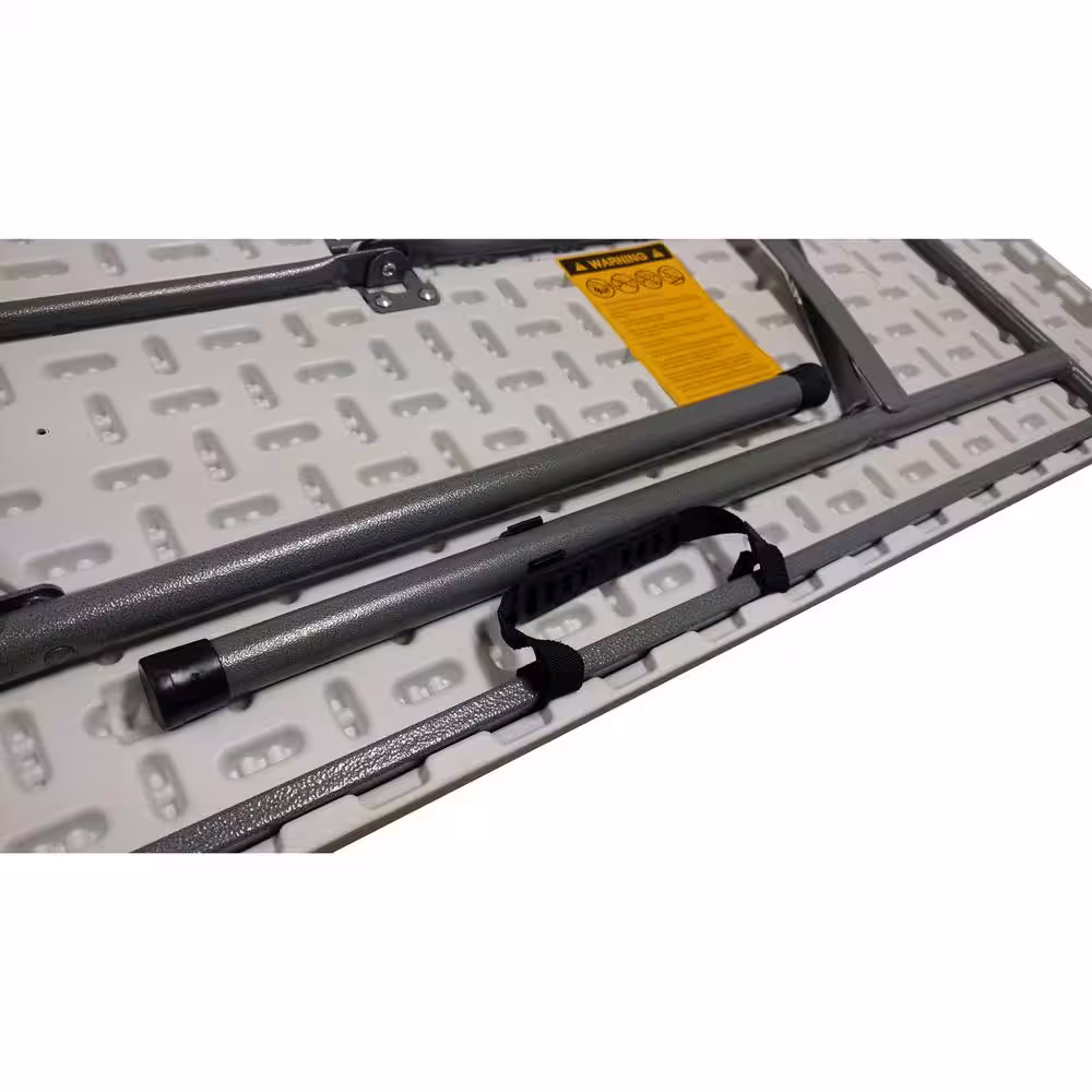 Plastic Development Group 1-Piece 4 ft. White Group Blow Molded Metal Utility Banquet Table