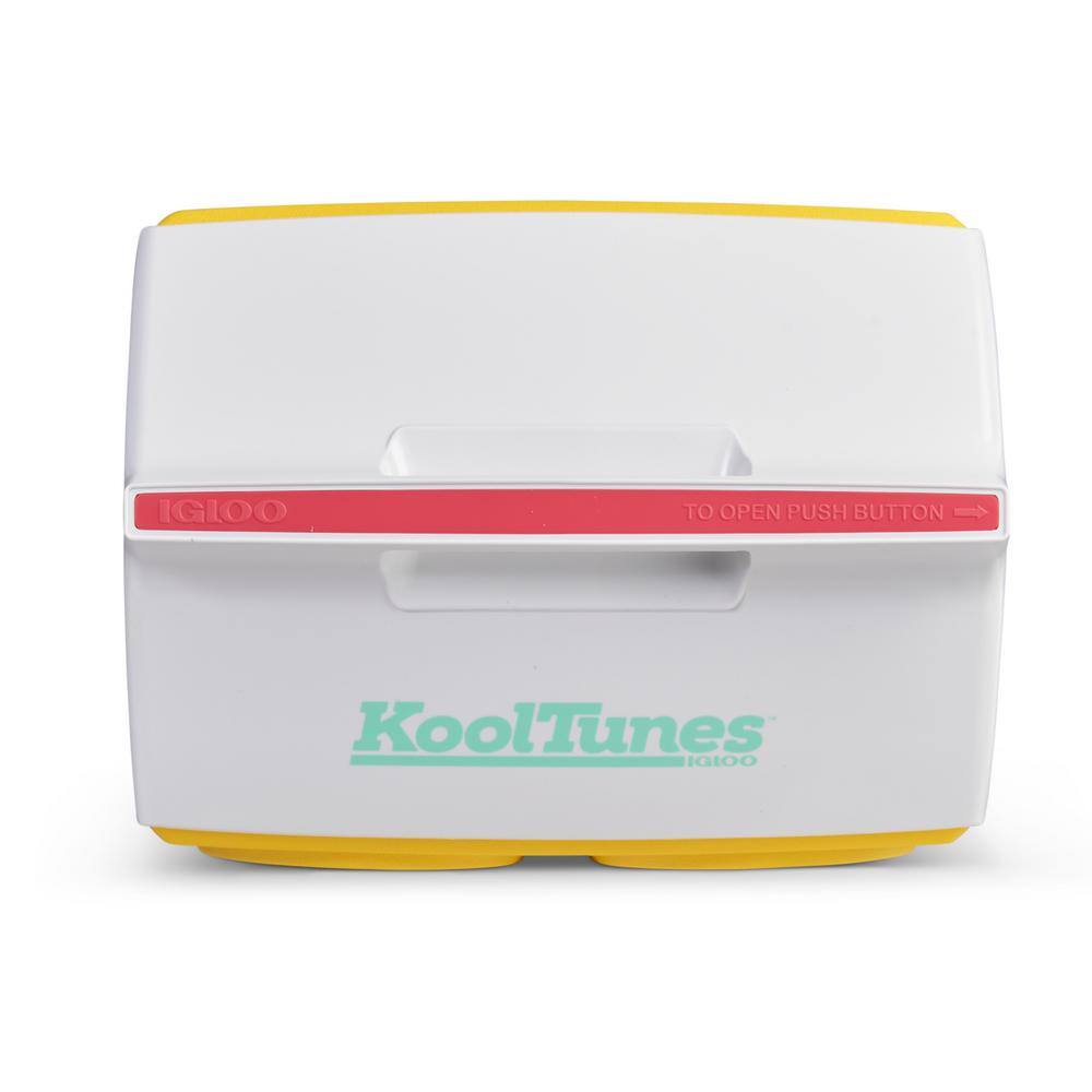 IGLOO Playmate Classic KoolTunes 14 qt. Yellow and White with Hot Pink Chest Cooler