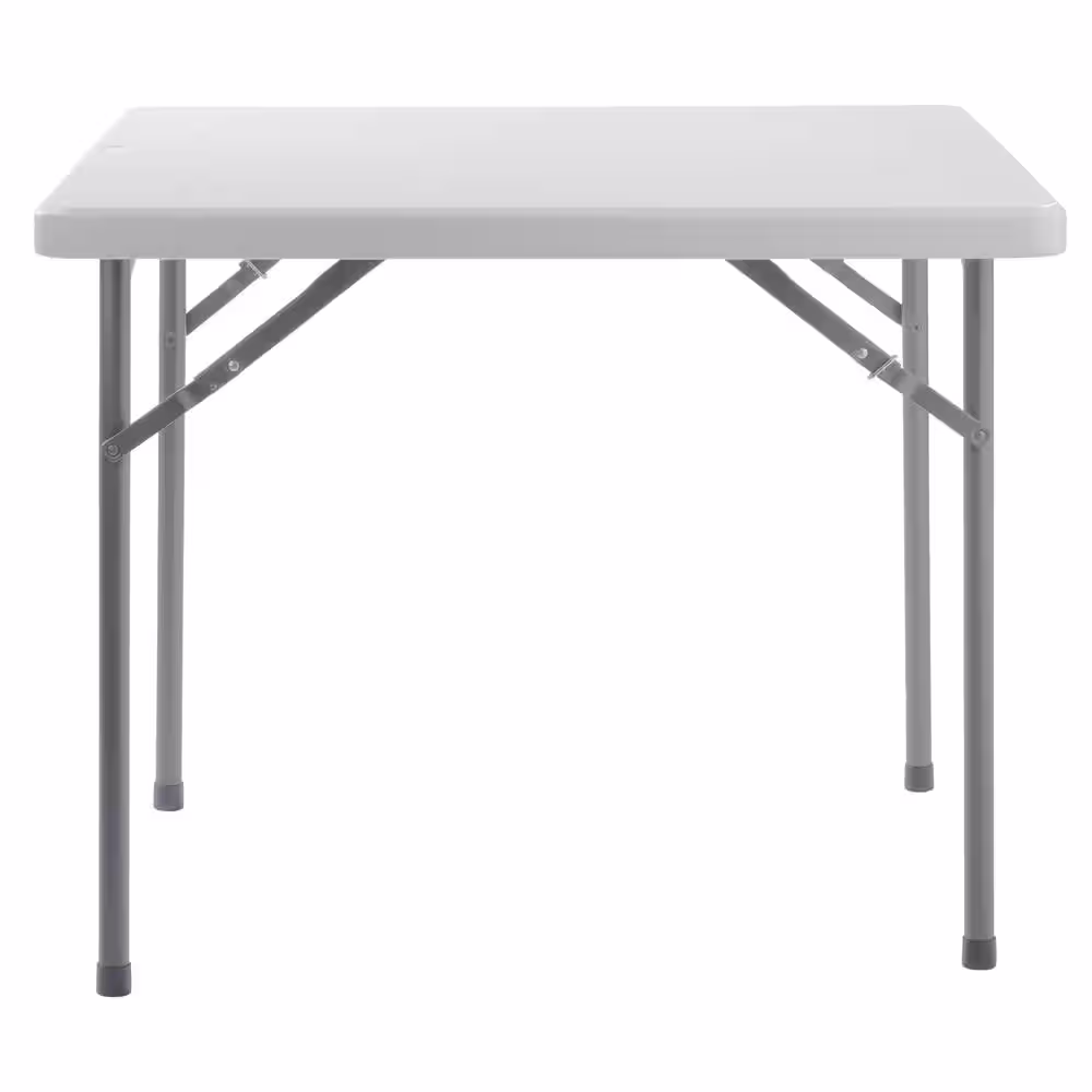 National Public Seating 36 in. W x 36 in. D Speckled Gray Blow Molded Plastic Top, Heavy-Duty Metal Frame Folding Table