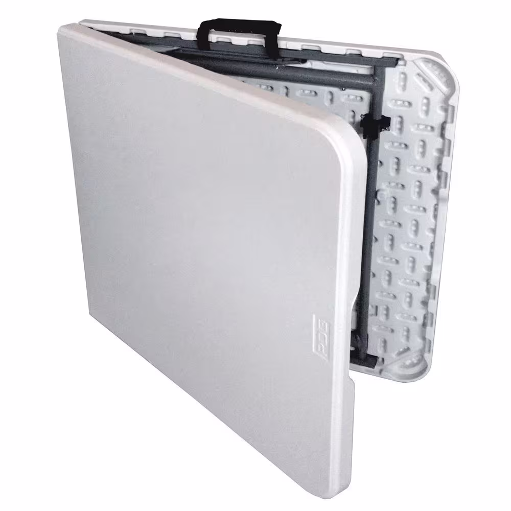 Plastic Development Group 4 ft. Small Plastic Outdoor Bi-FoldingTable in White