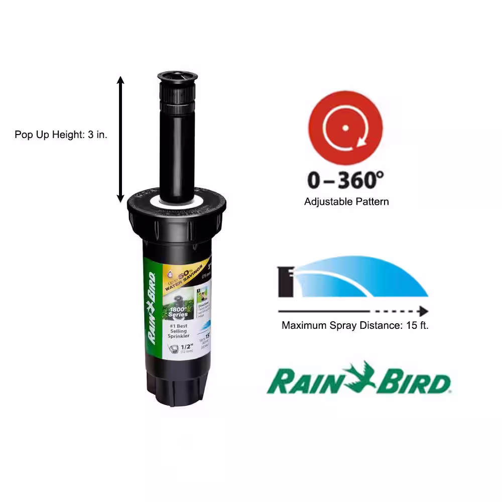 Rain Bird 1800 Series 3 in. Variable Arc Nozzle PRS Sprinkler