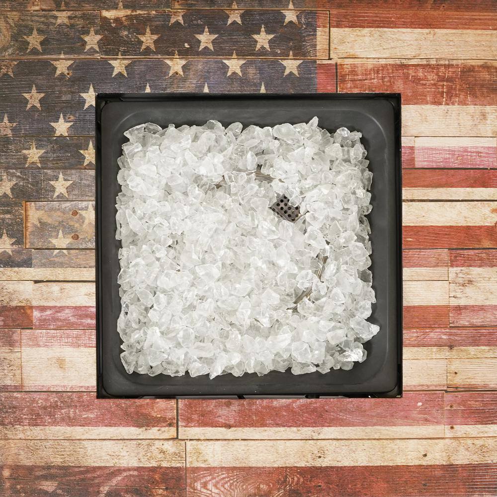 Endless Summer Liberty 30 in. W x 30 in. H Square Steel Frame and UV Printed Rustic American Flag Cement Resin Mantel LP Gas Fire Pit