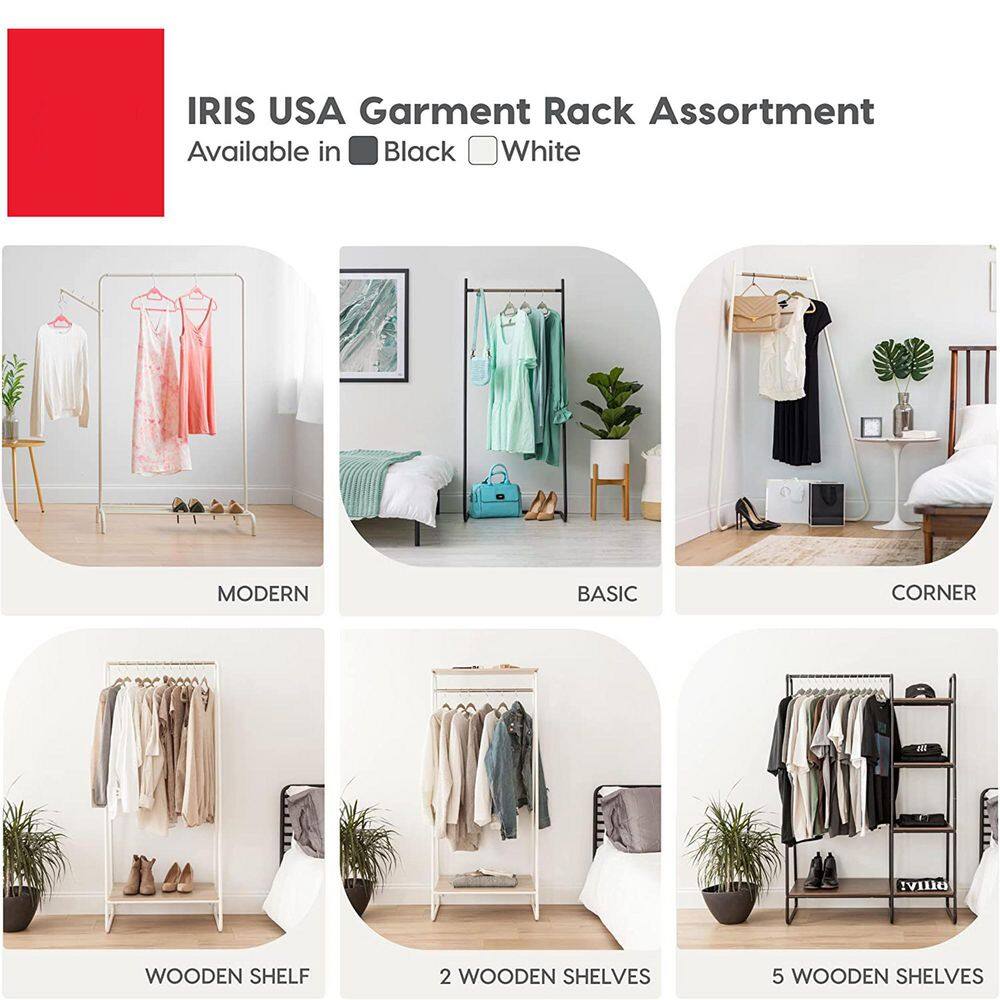 None Black Metal Garment Clothes Rack 24 in. W x 59 in. H