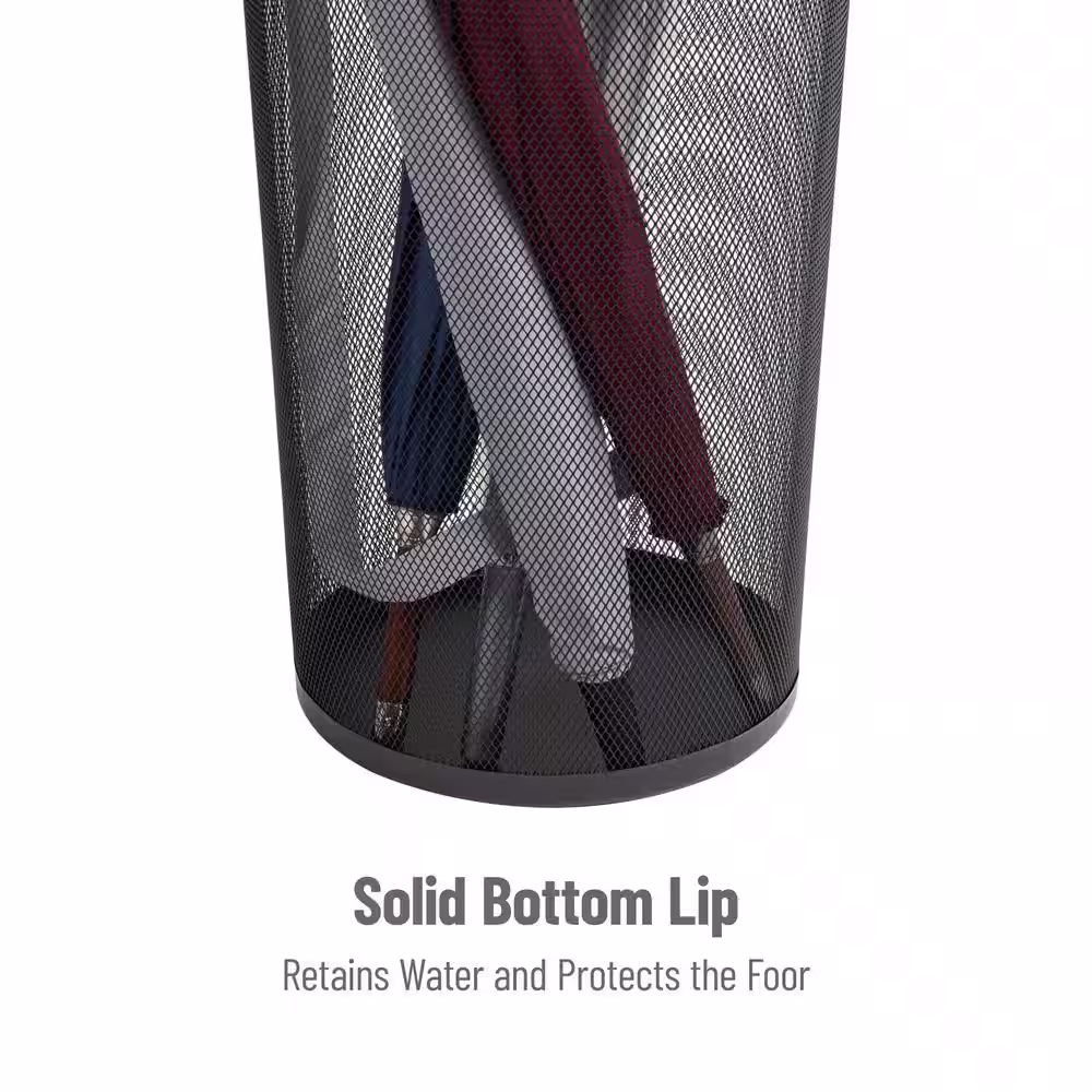 Mind Reader Black Metal Mesh Umbrella Stand