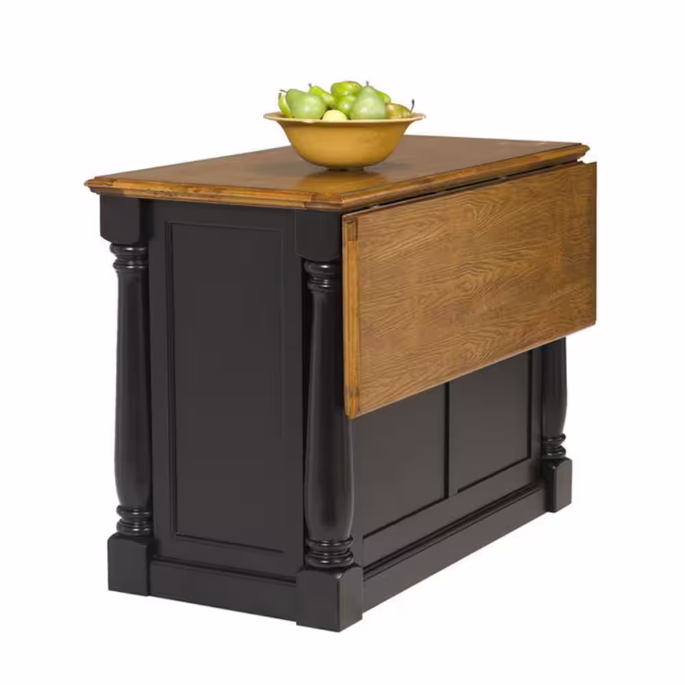 HOMESTYLES Monarch Black and Oak Kitchen Island