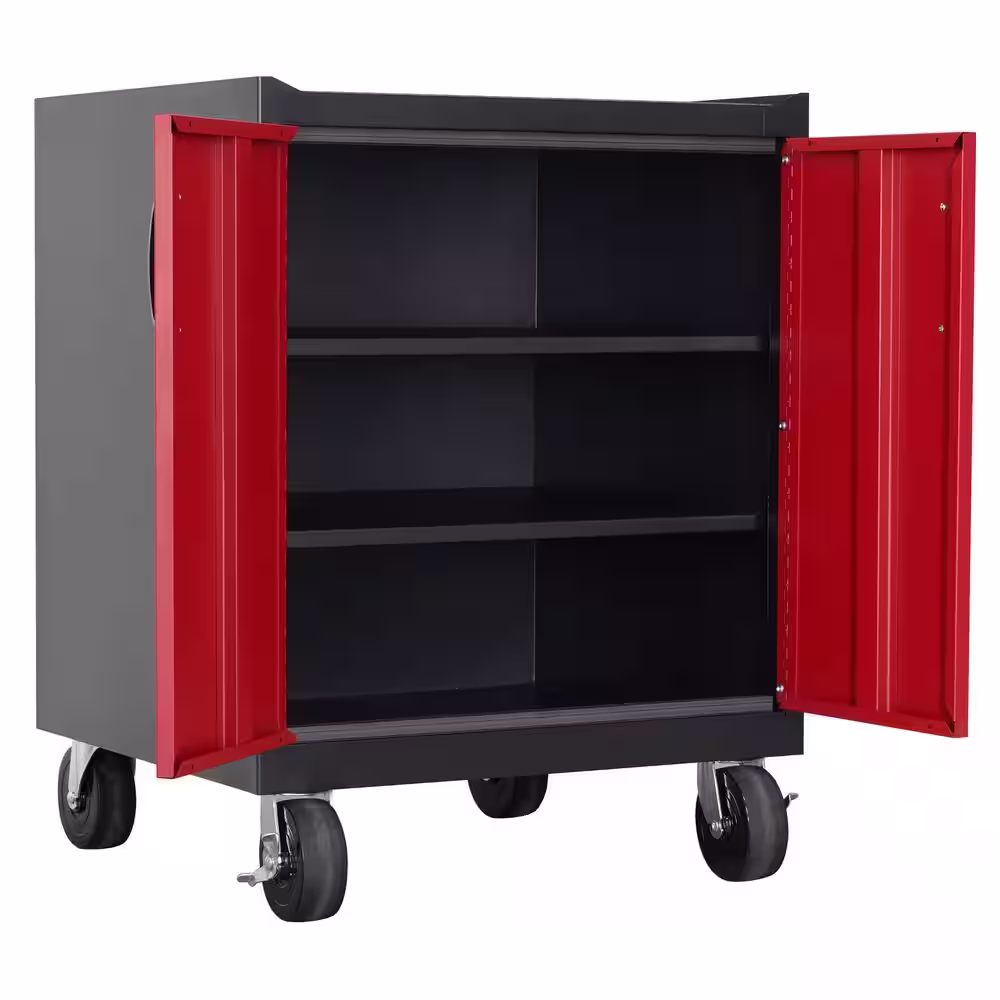 STACK-ON Modular Garage Cabinets with Shelf - Red