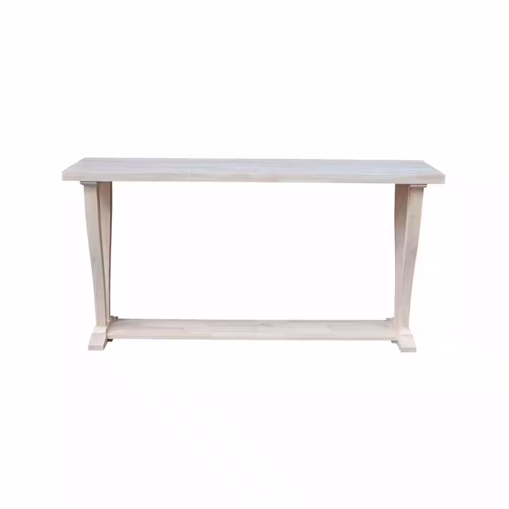 International Concepts LaCasa 64 in. W X 18 in. D X 32 in. H Unfinished Rectangle Solid Wood Sofa Table