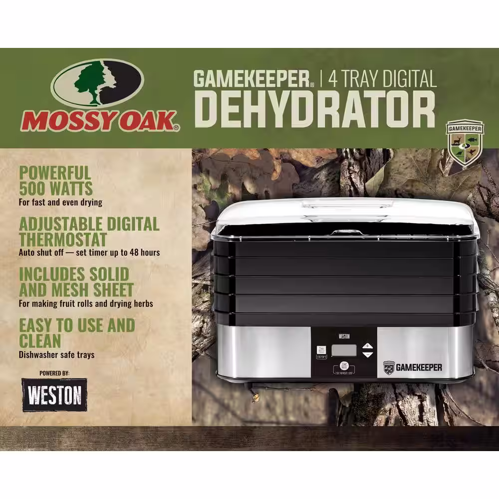 Hamilton Beach Weston Mossy Oak GameKeeper 4 Tray Digital Dehydrator