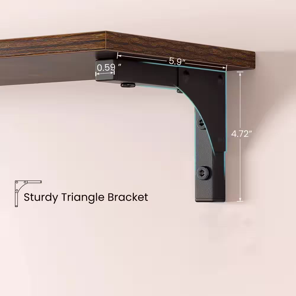 None 31.5 in. Large Floating Shelves Wood for Wall, Set of 2-Wider Floating Wall Shelves for Wall Decor